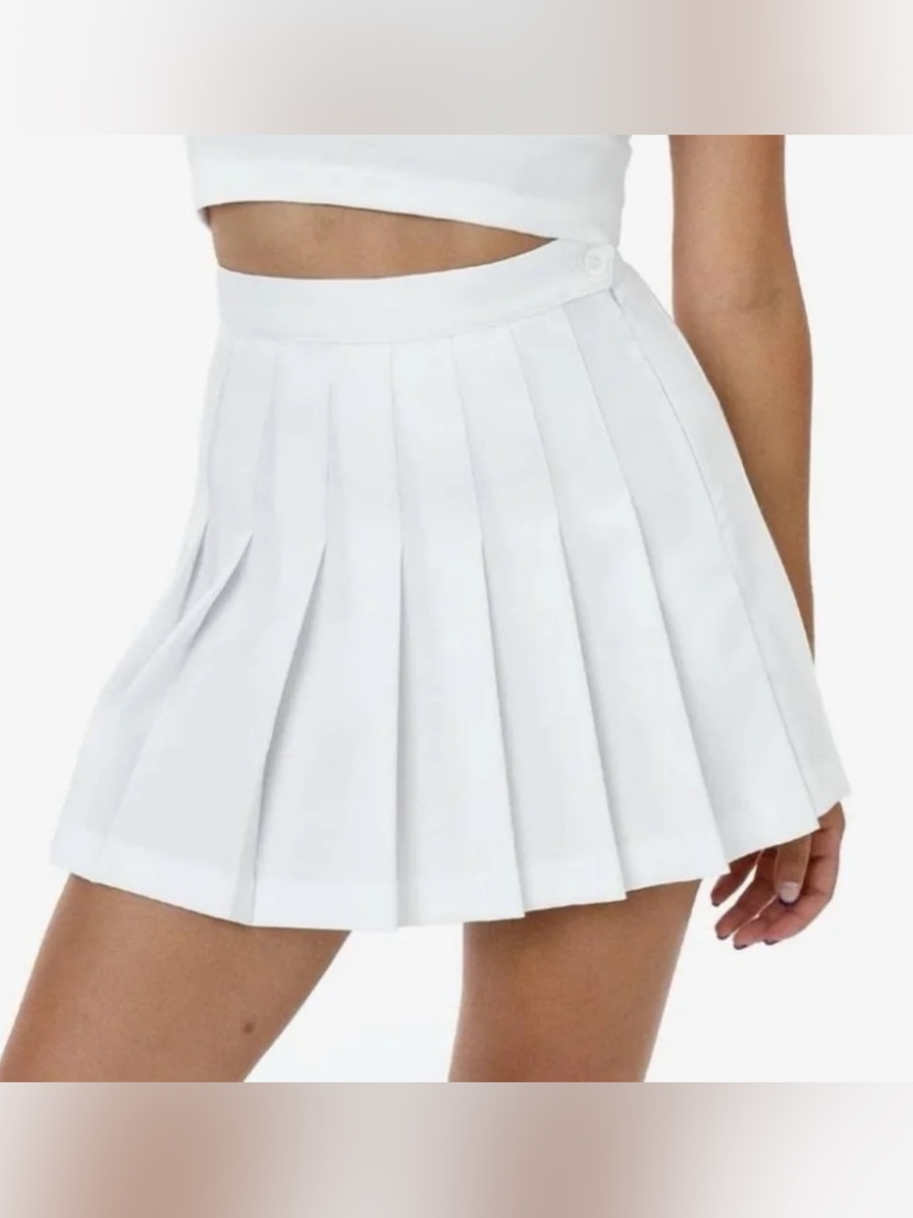 American Apparel Women's White Pleated Tennis Mini Skirt Size Small